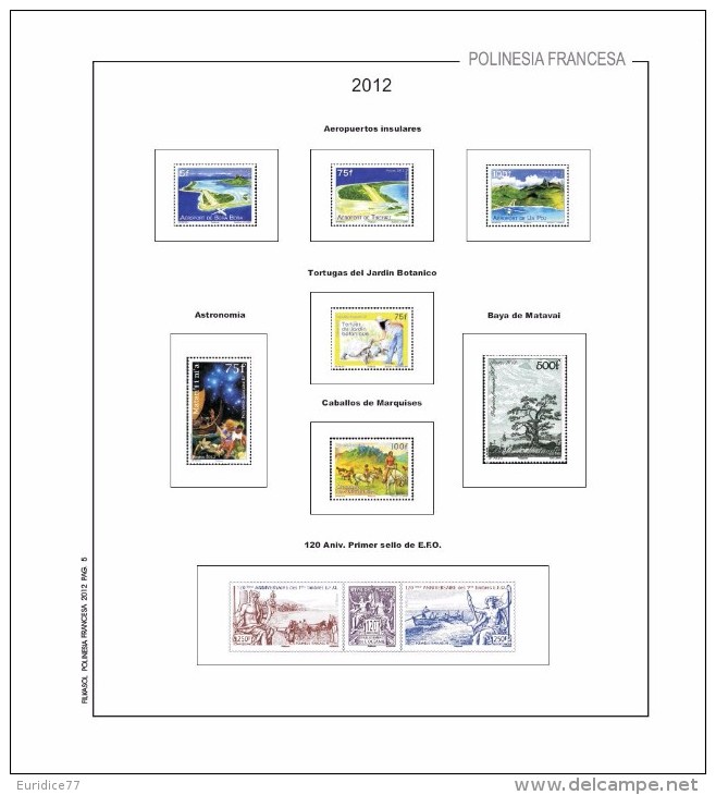 Juego De Hojas Preimpresas Filkasol POLINESIA FRANCESA 2010-2014 - MONTADO HAWID - Pre-Impresas