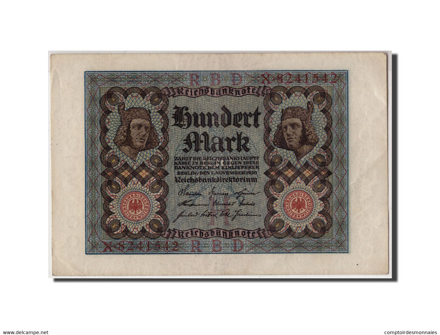 Billet, Allemagne, 100 Mark, 1920, 1920-11-01, KM:69a, TTB+ - 100 Mark