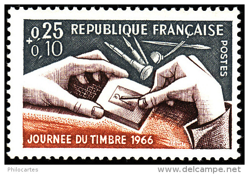 FRANCE   1966  -  Y&T  1477 - Journée Du Timbre: Gravure -  NEUF ** - Neufs