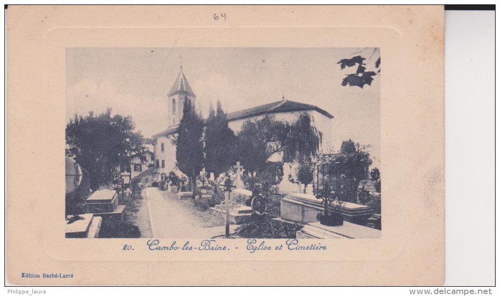 Cambo-les-Bains - L'Eglise Et Le Cimetière - Bon état   2 Scan - Cambo-les-Bains