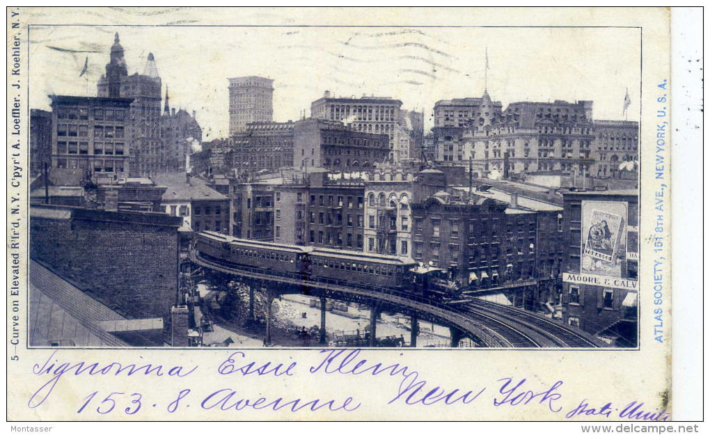 NEW YORK. Elevated Railroad. Posted For SUISSE 1903. - Transportmiddelen