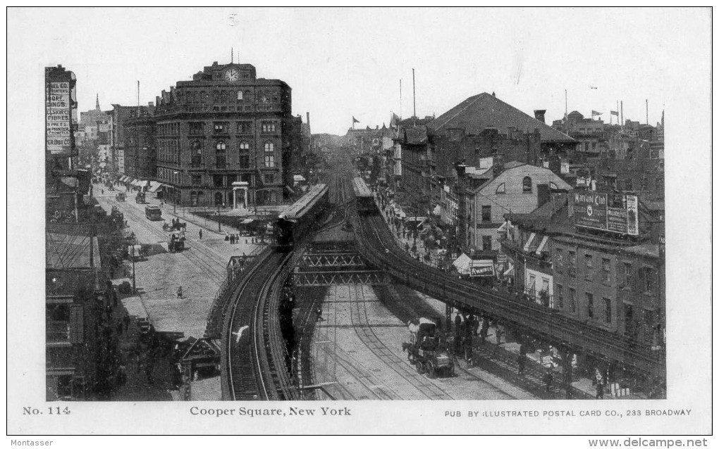 NEW YORK. Cooper Square. Railroad. No Posted 1900. - Places