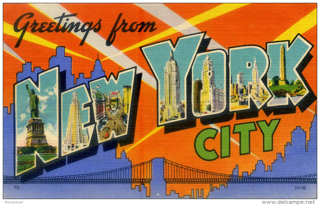 NEW YORK. Greetings From...... Posted For FIRENZE (Italy) 1951. - Multi-vues, Vues Panoramiques