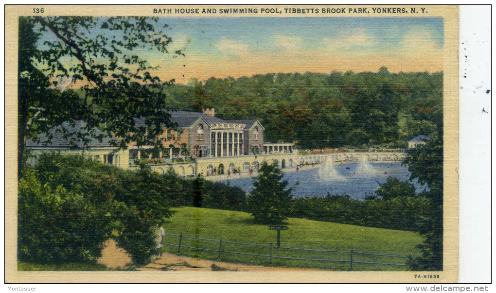 NEW YORK. Tibbetts Brook Park, Yonkers. Posted For BOLOGNA (Italy) 1952. - Parks & Gardens