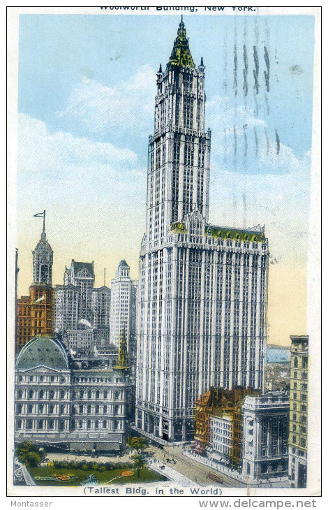 NEW YORK. Woolworth Building. Posted For PADOVA (Italy) 1924. - Autres Monuments, édifices