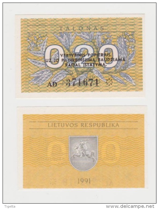 LITUANIA   0,20 TALONAS  FDS - Lituanie