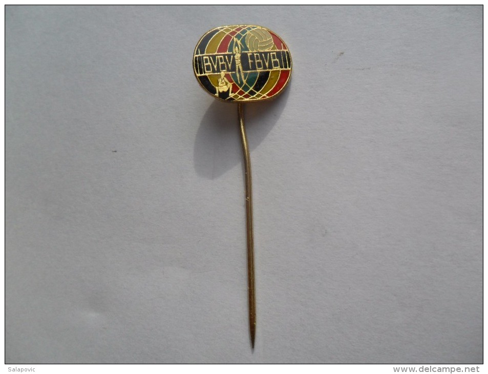 BELGIAN Volleyball Federation,  Belgisch Volleybal Verbond B.V.B.V.   F.B.V.B.     PINS BADGES  P1 - Pallavolo