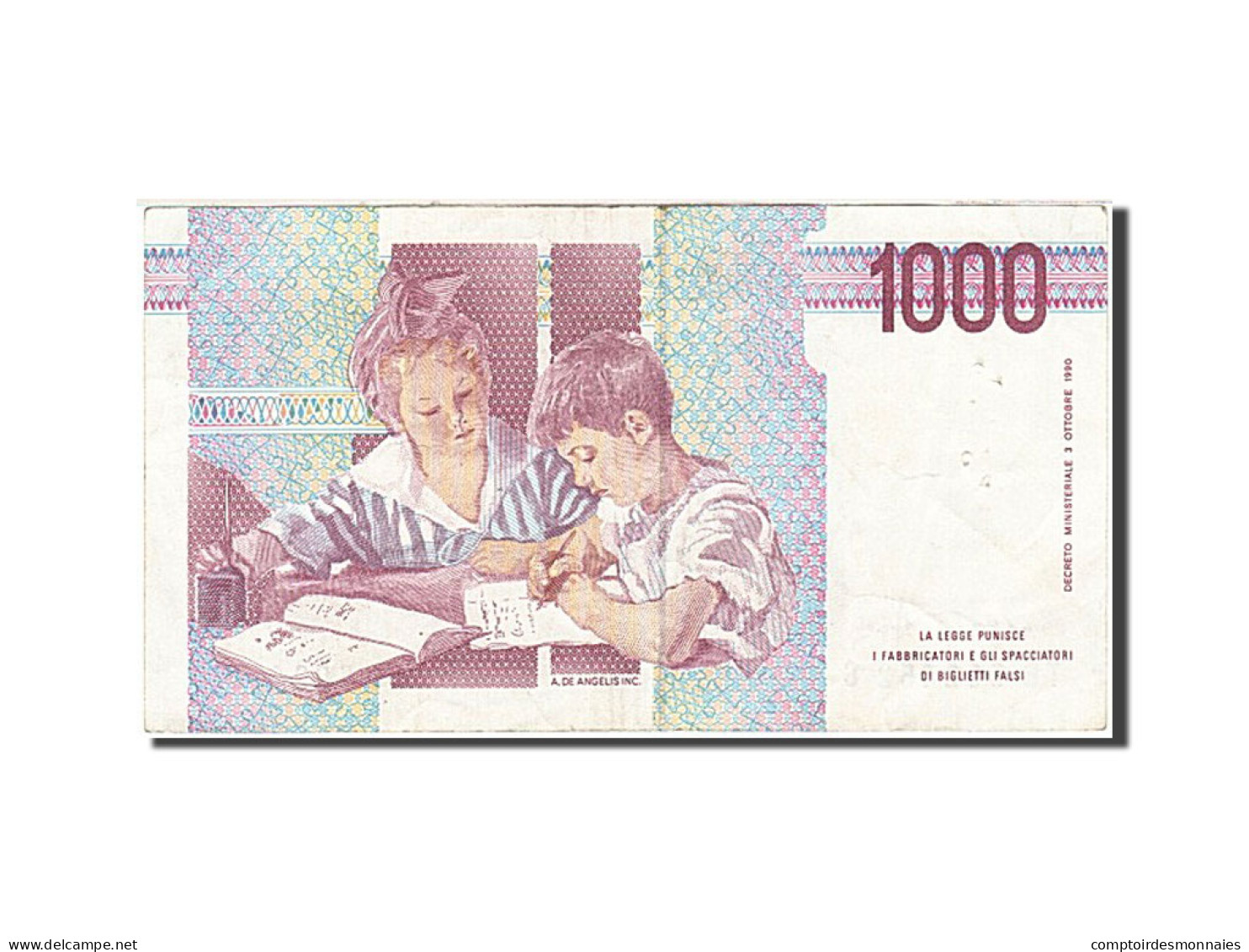 Billet, Italie, 1000 Lire, 1990-1994, 1990, KM:114a, TTB+ - 1000 Lire