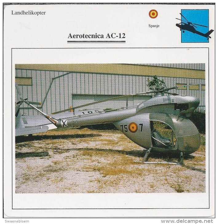 Helikopter.- Helicopter - Aeritecnica AC-12 - Spanje. 2 Scans - Hélicoptères