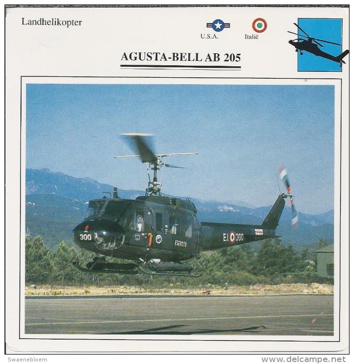 Helikopter.- Augusta-Bell AB 205 -. USA - Italië. 2 Scans - Hubschrauber