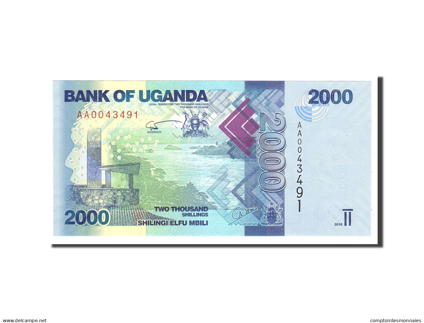 Billet, Uganda, 2000 Shillings, 2010, Undated, KM:50, NEUF - Uganda