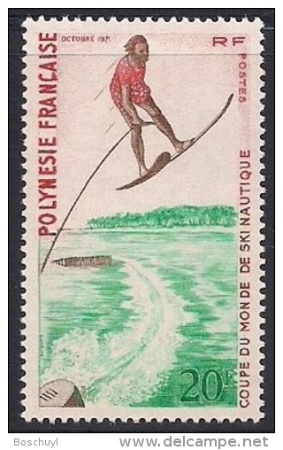 Polynesie, 1971, Water Skiing, MNH, Michel 141, French Polynesia - Sonstige & Ohne Zuordnung