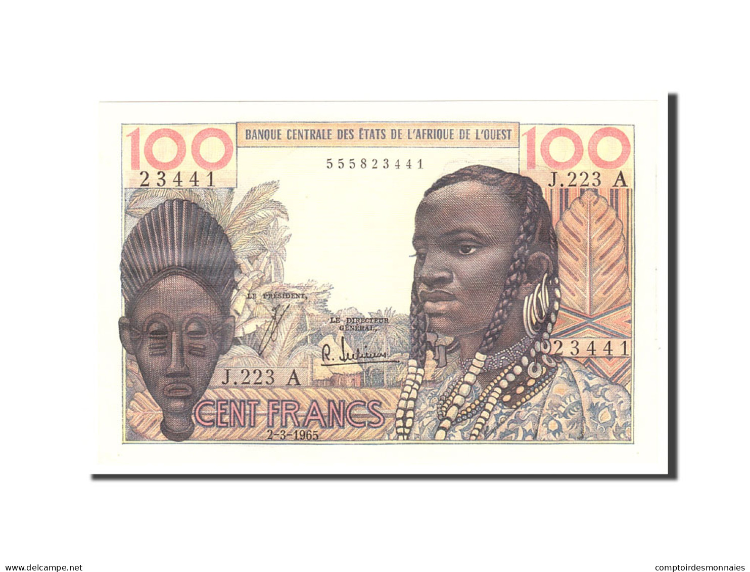 Billet, West African States, 100 Francs, 1965, 1965-03-02, KM:701Ke, NEUF - États D'Afrique De L'Ouest