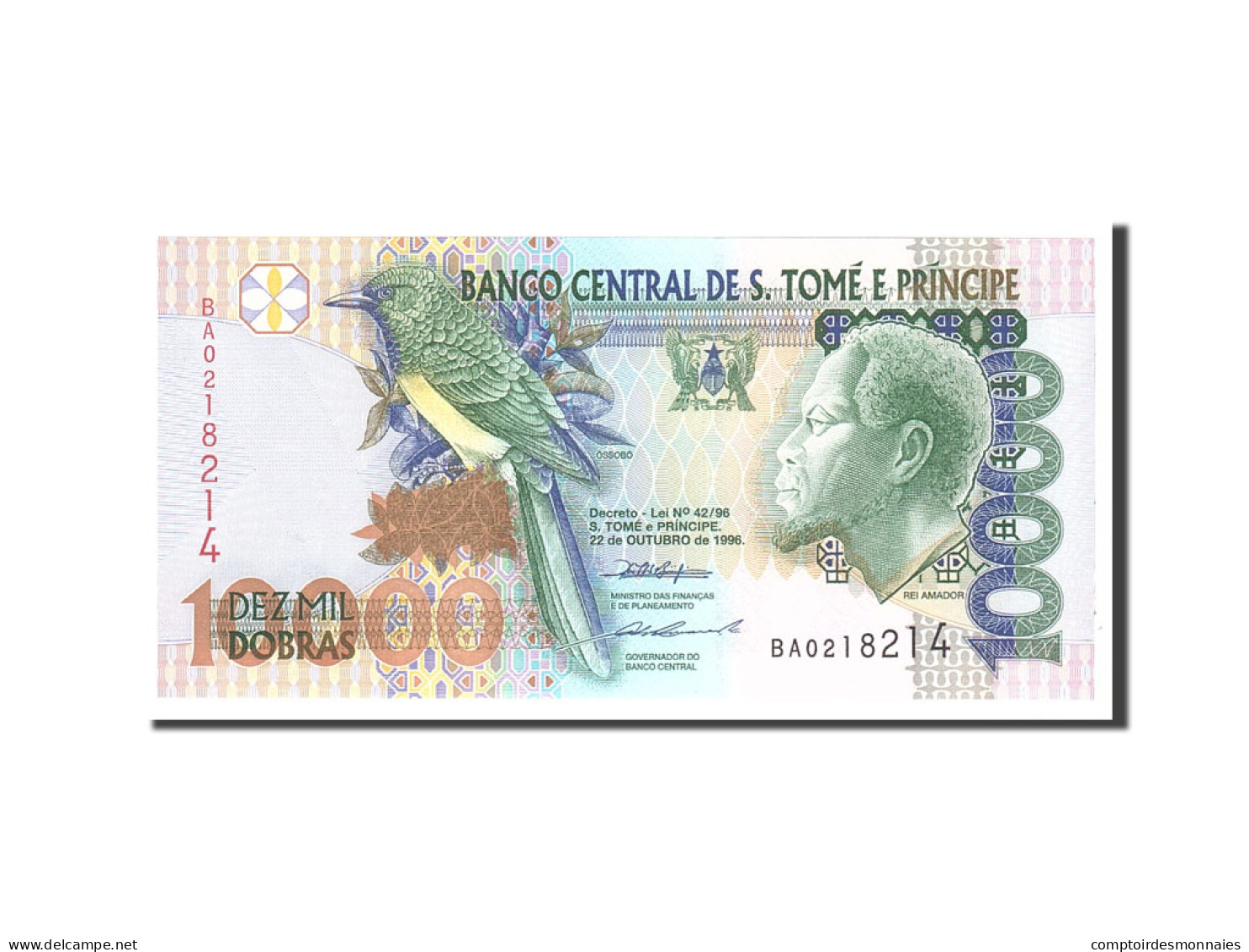 Billet, Saint Thomas And Prince, 10,000 Dobras, 1996, 1996-10-22, KM:66a, NEUF - Sao Tome En Principe