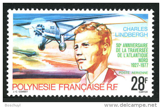 Polynesie, 1977, Charles Lindbergh, Aviation, Airplane, MNH, Michel 239, French Polynesia - Autres & Non Classés