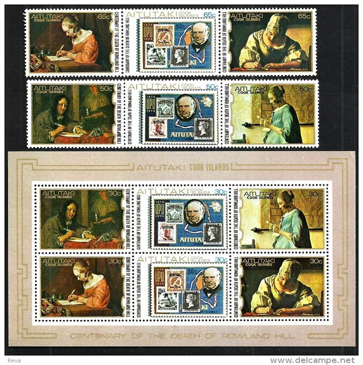 COOK ISLANDS AITUTAKI 100TH ANN. OF DEATH OF ROLAND HILL 1979 SET OF 6 STAMPS & M/S MINT SG273-9 READ DESCRIPTION !! - Aitutaki