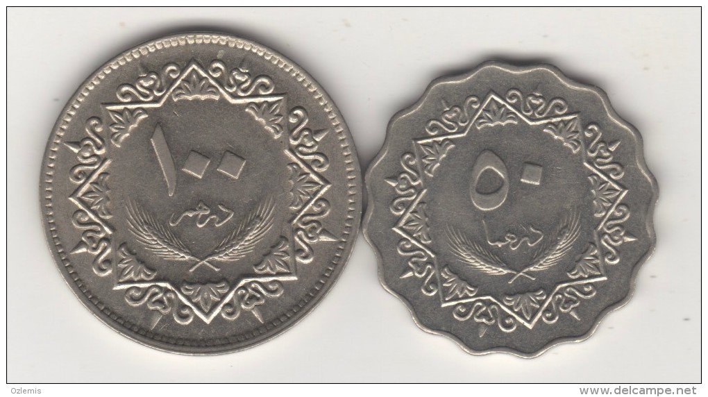 LIBYA 1979 50 AND 100 DIRHAMS -HORSE MAN !!!!!!! - Libyen