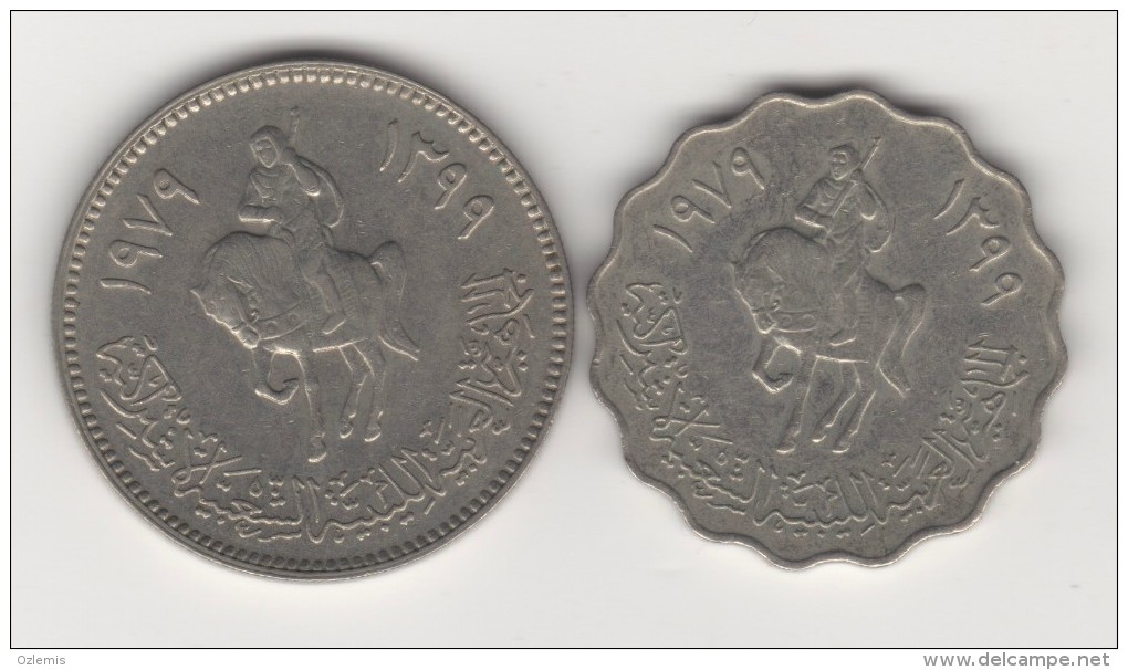 LIBYA 1979 50 AND 100 DIRHAMS -HORSE MAN !!!!!!! - Libyen