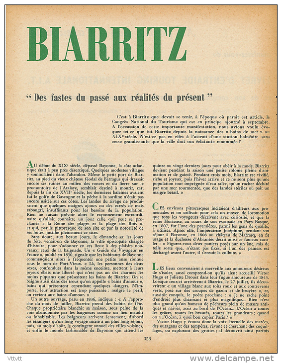 1962 : Document, BIARRITZ (6 Pages Illustrées) Port Des Pêcheurs, Plage Des Fous, Côte Des Basques, Plage... - Ohne Zuordnung