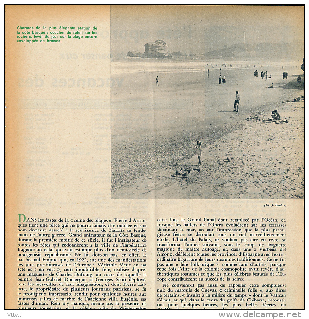 1962 : Document, BIARRITZ (6 Pages Illustrées) Port Des Pêcheurs, Plage Des Fous, Côte Des Basques, Plage... - Ohne Zuordnung