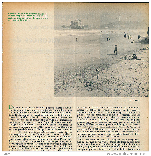 1962 : Document, BIARRITZ (6 Pages Illustrées) Port Des Pêcheurs, Plage Des Fous, Côte Des Basques, Plage... - Sin Clasificación