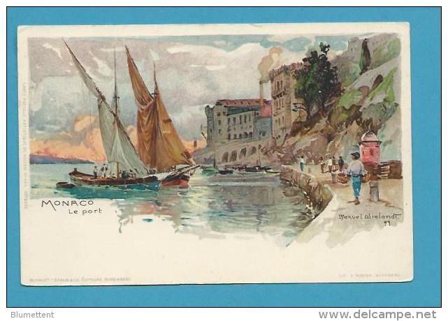 CPA Litho Gruss Souvenir De MONACO Le Port - Other & Unclassified