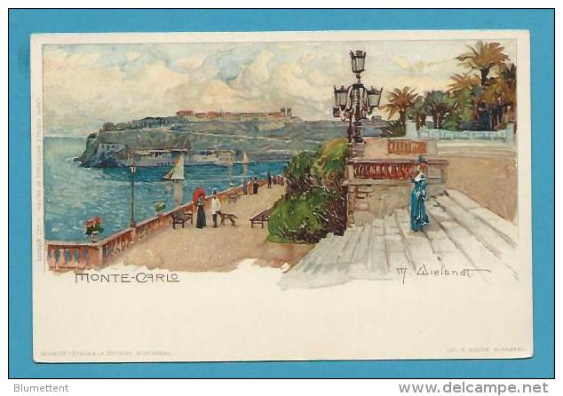 CPA Litho Gruss Souvenir De MONACO MLONTE CARLO - Sonstige & Ohne Zuordnung