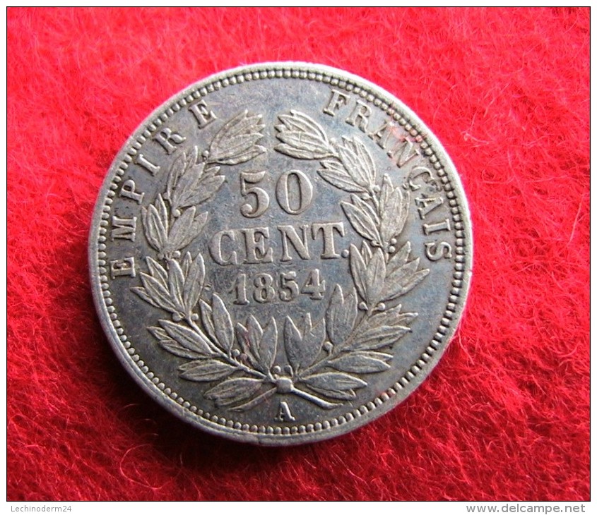 50 Centimes Napoléon III Tête Nue 1854 A - Altri & Non Classificati