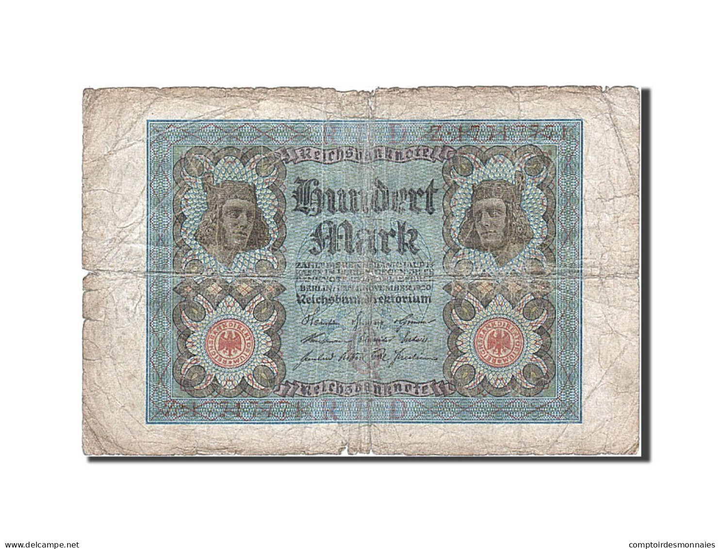 Billet, Allemagne, 100 Mark, 1920, 1920-11-01, KM:69b, B - 100 Mark