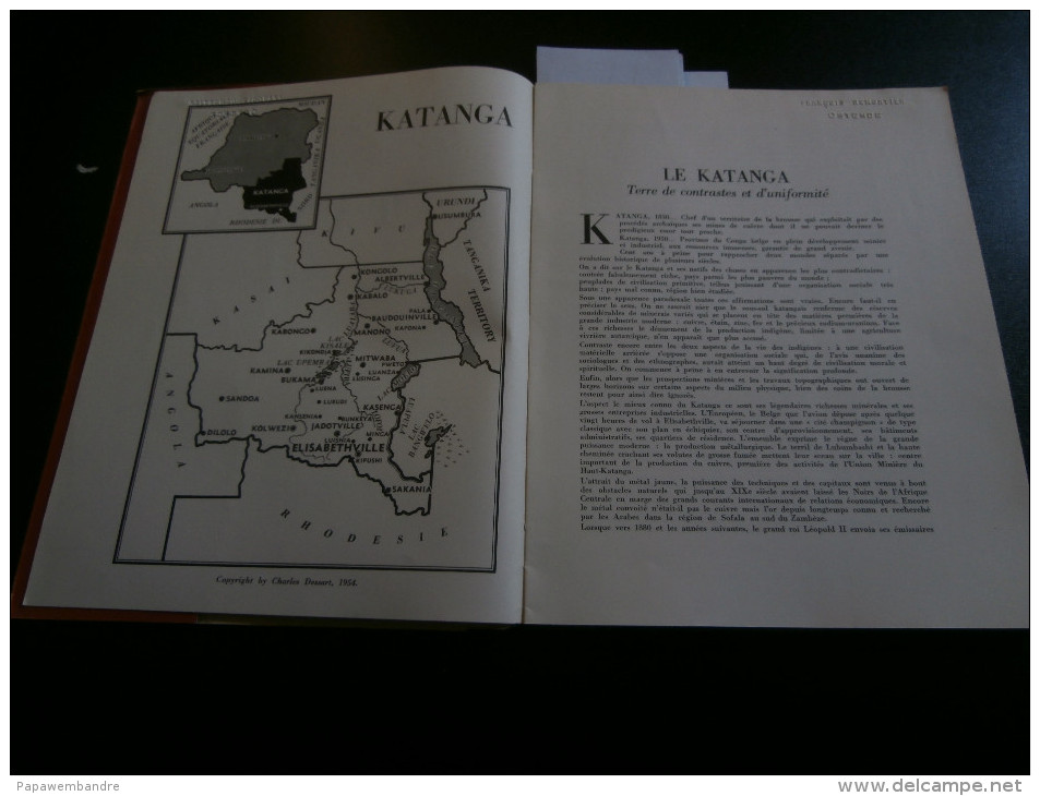 Katanga ( M A Lefevre - Charles Dessart - J Cayet - R Maillard 1954 Congo/ Kongo - Histoire