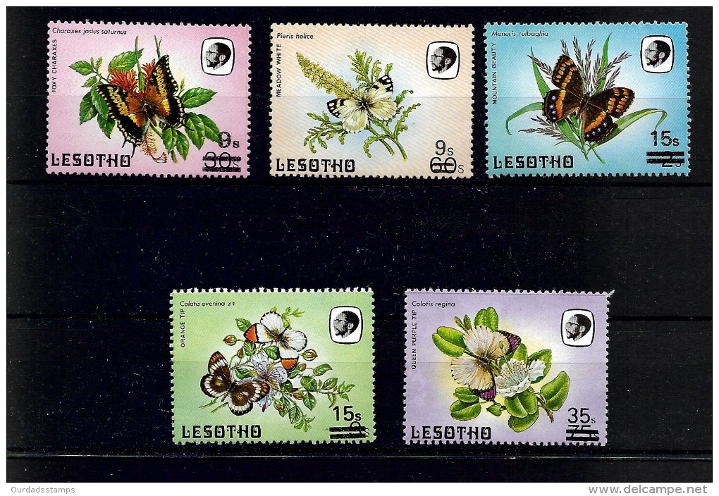 Lesotho 1986 Butterflies Surch. Optd. Small Selection (4206) - Lesotho (1966-...)