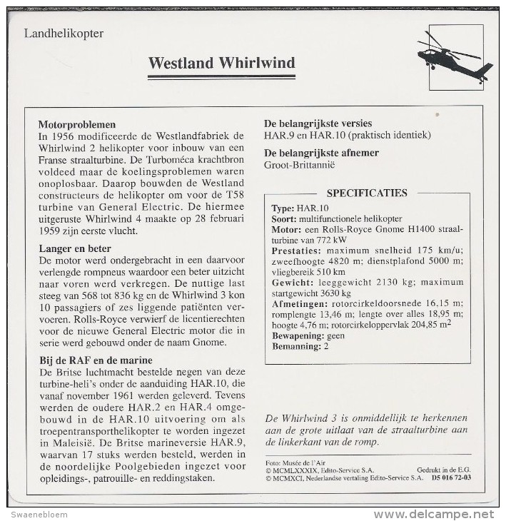 Helikopter.- Westland Whirlwind - Groot-Brittannië. Engeland. 2 Scans - Elicotteri