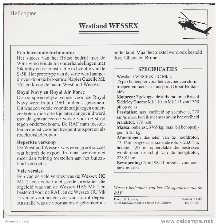 Helikopter.- Westland WESSEX - Groot-Brittannië. Engeland. 2 Scans - Helicopters