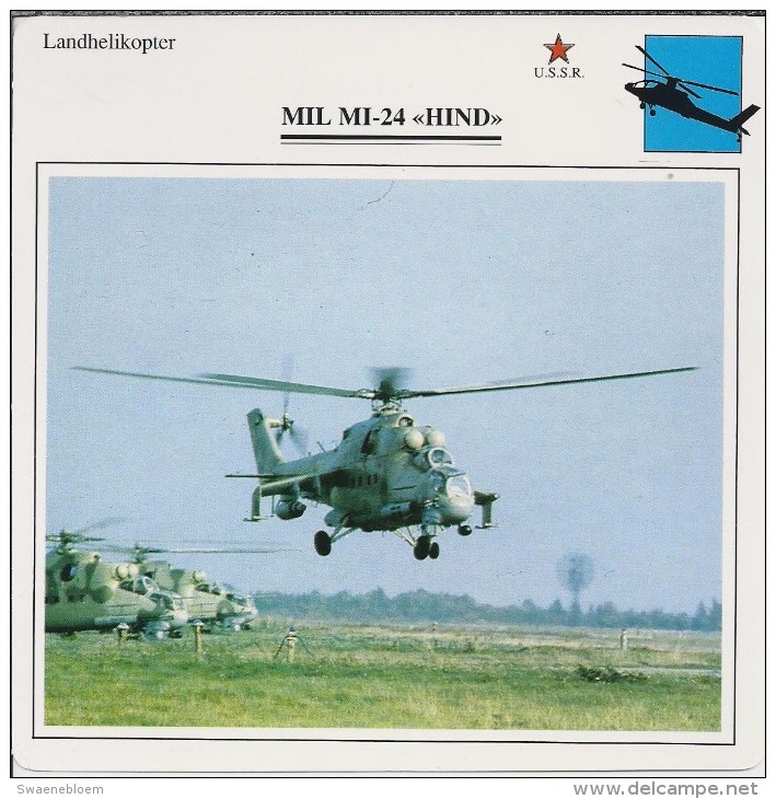 Helikopter.- MIL MI-24 - HIND - U.S.S,R,. Sovjet-Unie. 2 Scans - Elicotteri