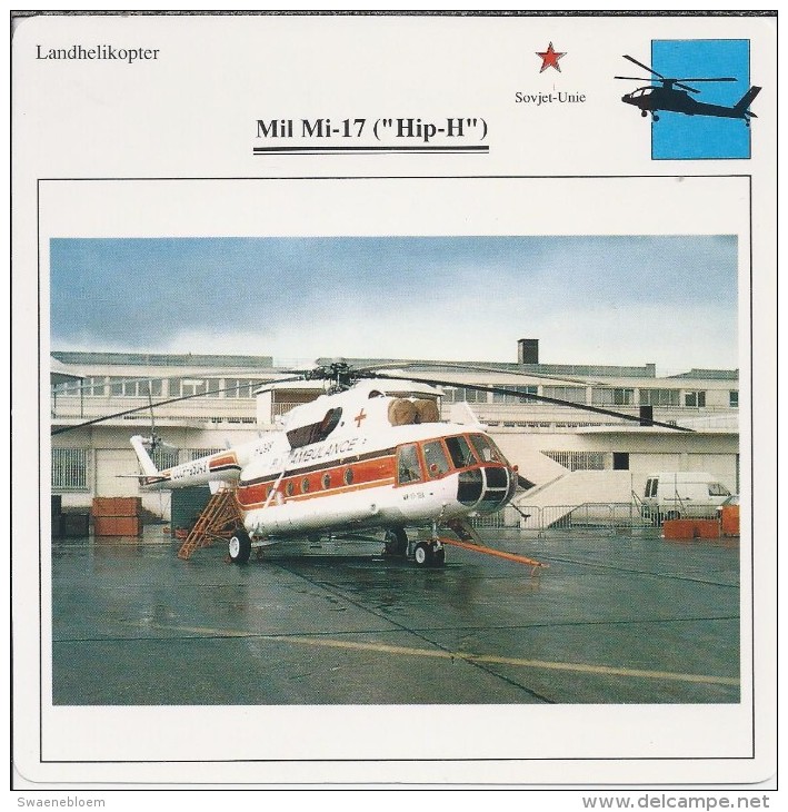 Helikopter.- Helicopter - MIL MI-17 - Hip-H - U.S.S,R,. Sovjet-Unie. 2 Scans - Helikopters