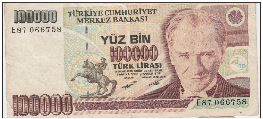 TURQUIE 100000 Lira 1991 P205 VG+ - Turquie