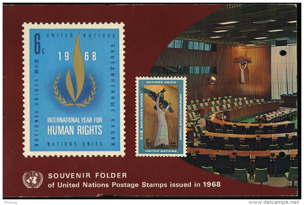 SOUVENIR ONU EMISSION DE 1968 LOT DE  12 TIMBRES - Colecciones & Series