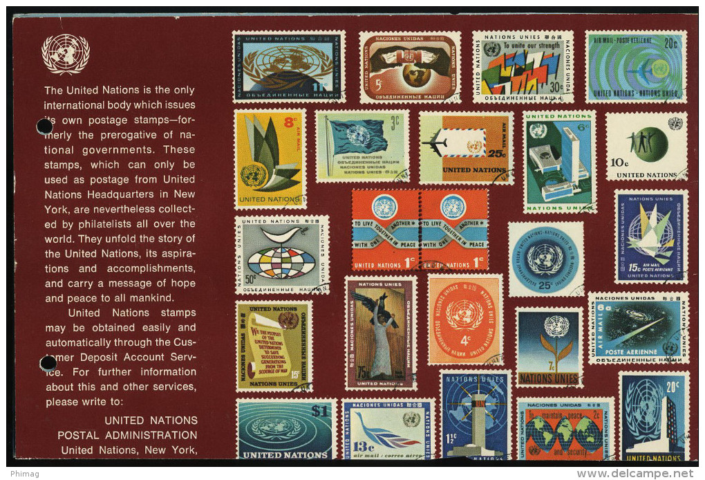 SOUVENIR ONU EMISSION DE 1968 LOT DE  12 TIMBRES - Colecciones & Series