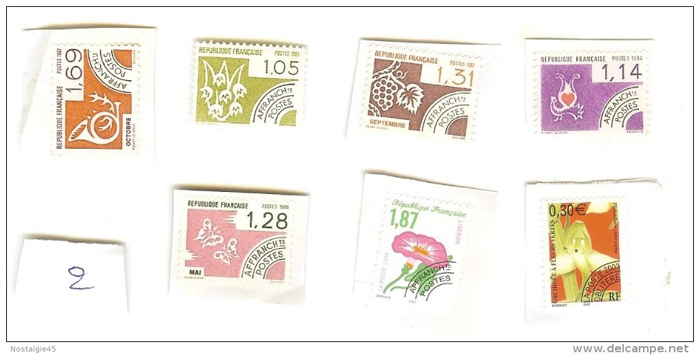 Lot 2  De 7 Timbres Différents D´ Affranchissements Poste - Autres & Non Classés