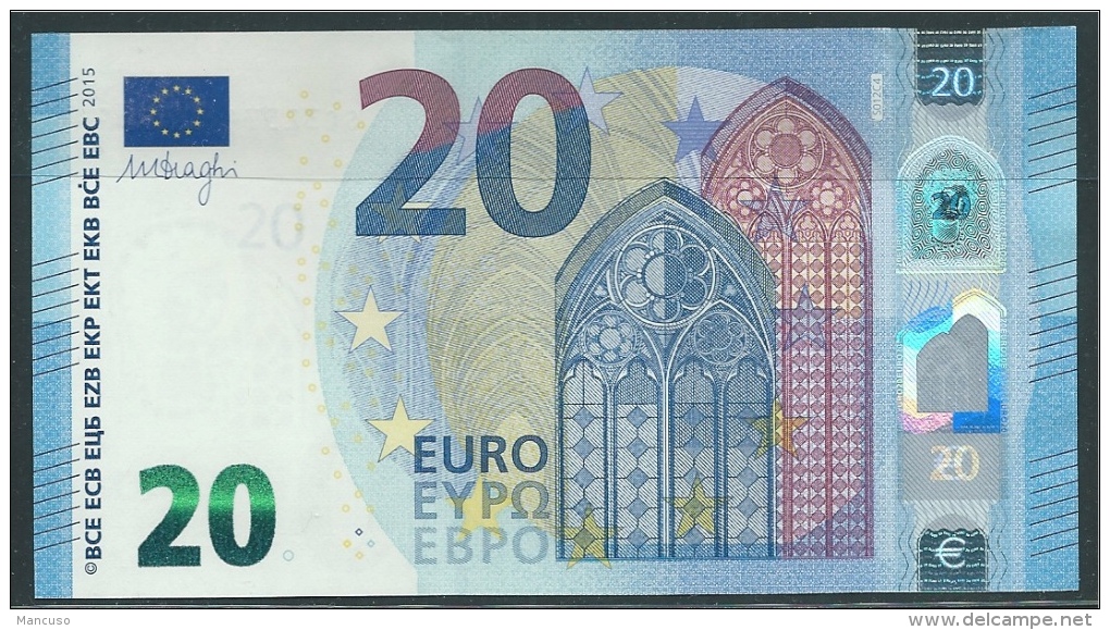 &euro; 20  ITALIA SC S012 C4  DRAGHI  UNC - 20 Euro