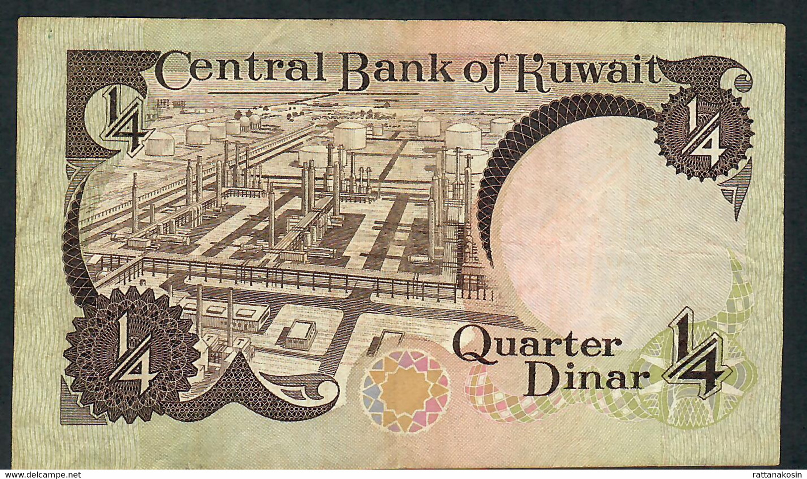 KUWAIT  P11a 1/4  DINAR  1968  ( 1980 ) Signature 2 FIRST SIGNATURE AVF - Koweït