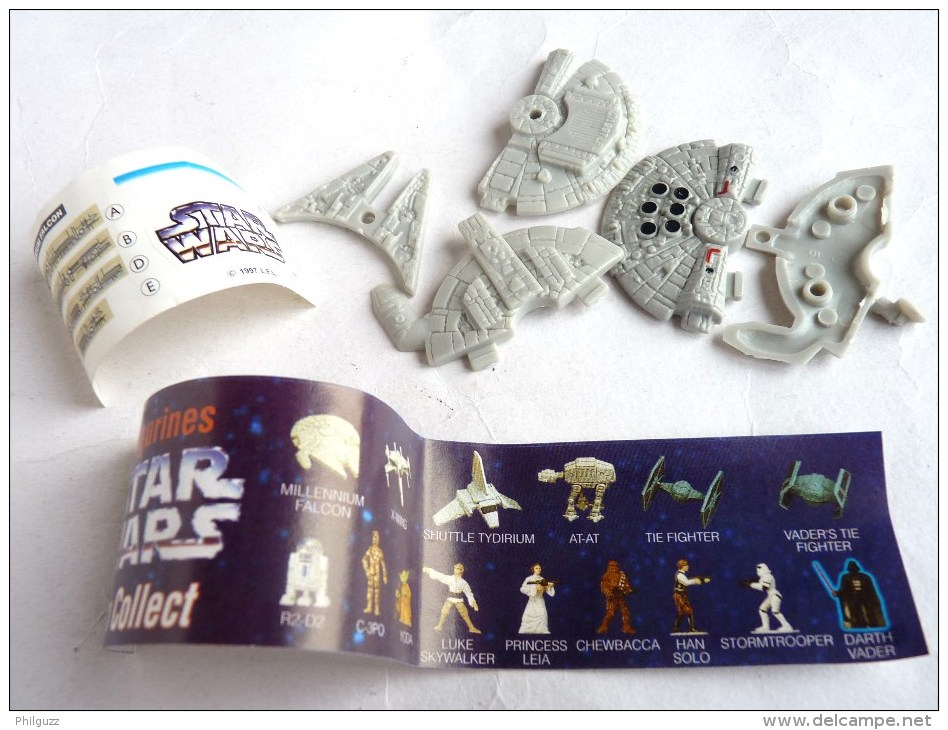 PAS KINDER RARE VAISSEAU TOMBOLA STAR WARS 1997 COMPLET AVEC BPZ FAUCON MILLENIUM - Puzzles