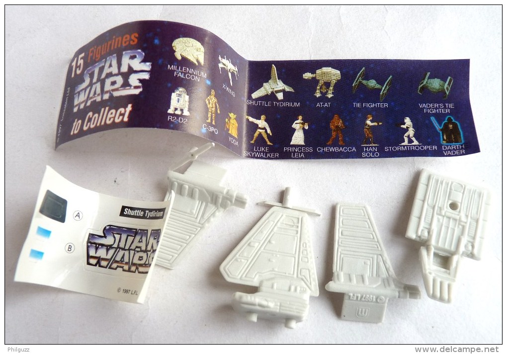 PAS KINDER RARE VAISSEAU TOMBOLA STAR WARS 1997 COMPLET AVEC BPZ NAVETTE THYRYDIUM - Puzzles