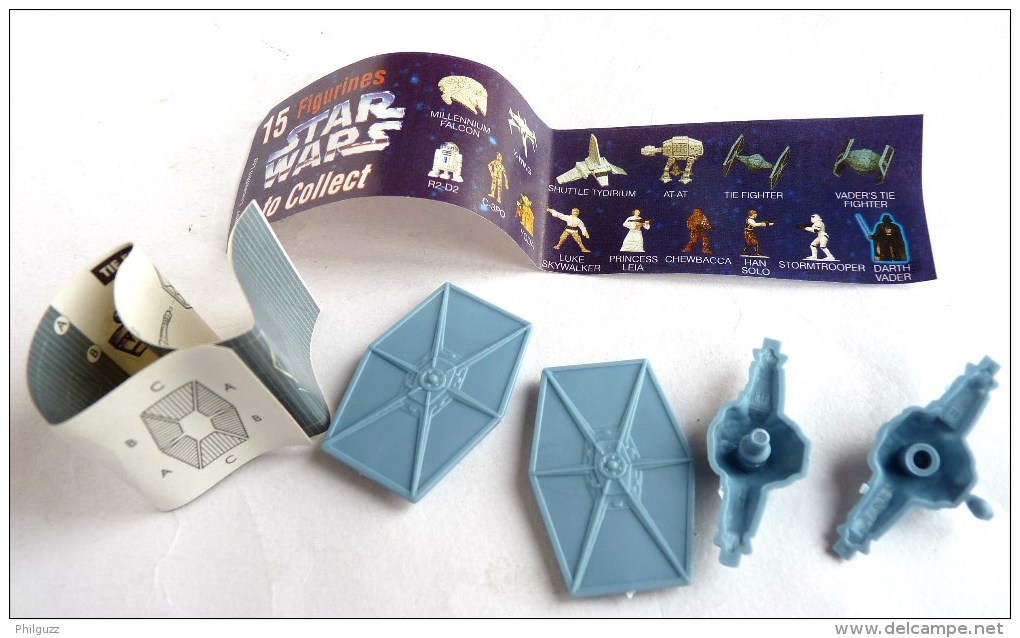 PAS KINDER RARE VAISSEAU TOMBOLA STAR WARS 1997 COMPLET AVEC BPZ TIE FIGHTER - Puzzles