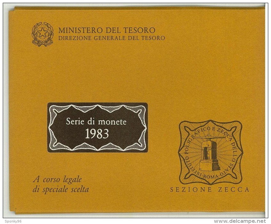 SERIE DIVISIONALE - ZECCA DELLO STATO - ANNO 1983 - 10 MONETE - FDC - ROMA - A CORSO LEGALE DI SPECIALE SCELTA - Jahressets & Polierte Platten