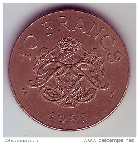 - MONACO - Rainier III Prince De Monaco - 10 Francs. 1981 - - 1960-2001 Nouveaux Francs