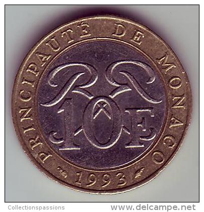 - MONACO - Rainier III Prince De Monaco - 10 Francs. 1993 - - 1960-2001 Nouveaux Francs