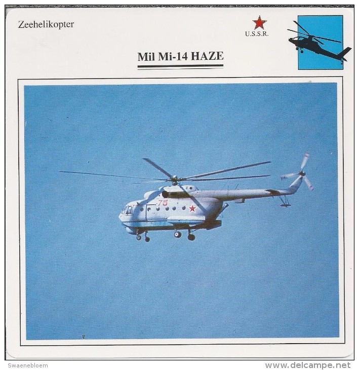 Helikopter.- Helicopter - MIL MI-14 - Haze - U.S.S,R,. Sovjet-Unie. 2 Scans - Helicopters