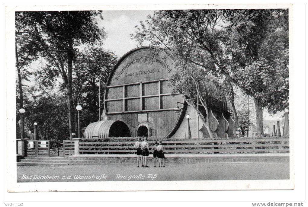 Fotokarte BAD DÜRKHEIM - Das Große Fass; 1945 Nach Steinwiesen - Bad Duerkheim