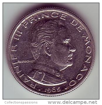 - MONACO - Rainier III Prince De Monaco - 1/2 Franc. 1965 - - 1960-2001 Nouveaux Francs